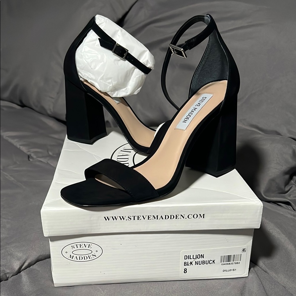 Steve Madden Black Block Heel Sandals